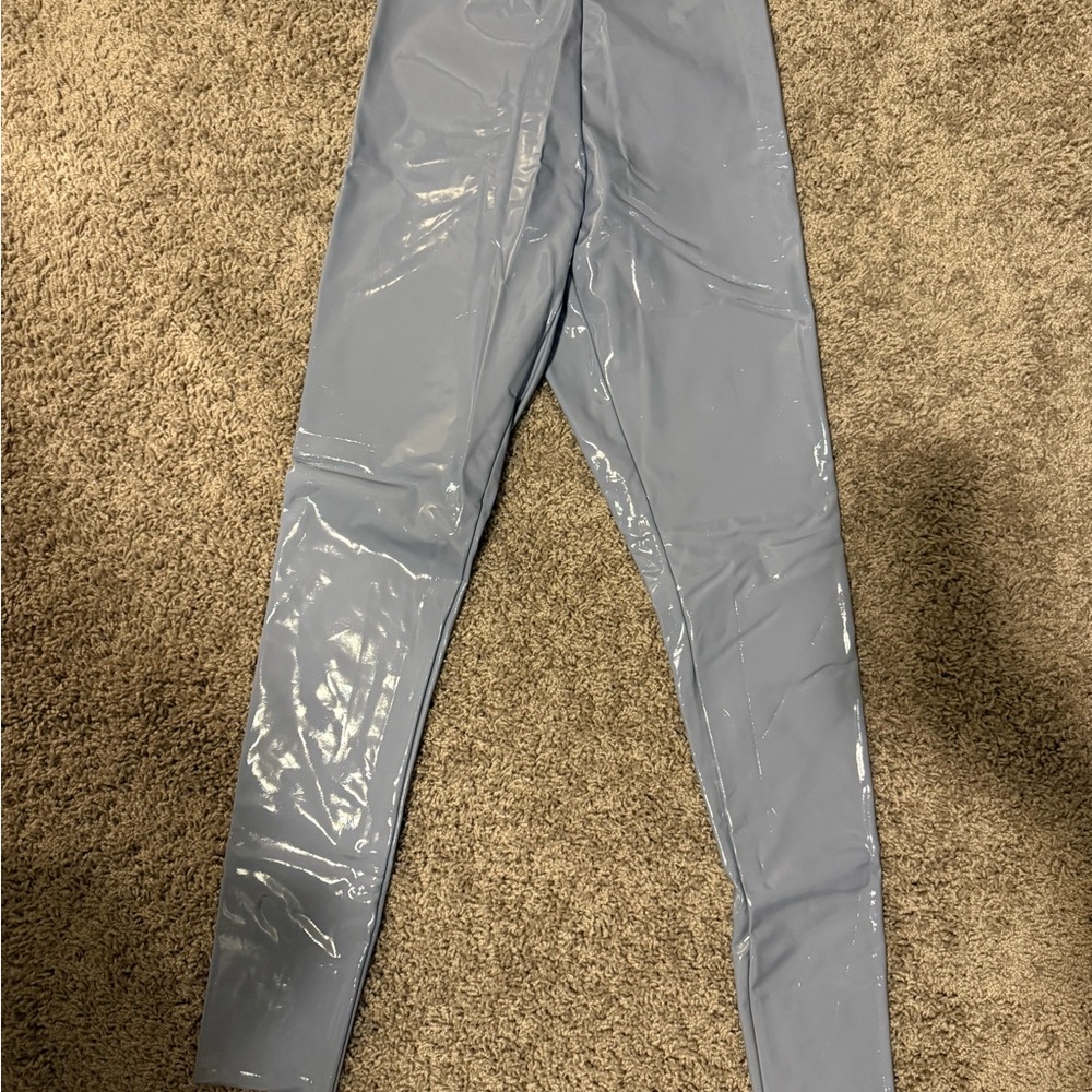 Latex Leggings - Light blue
